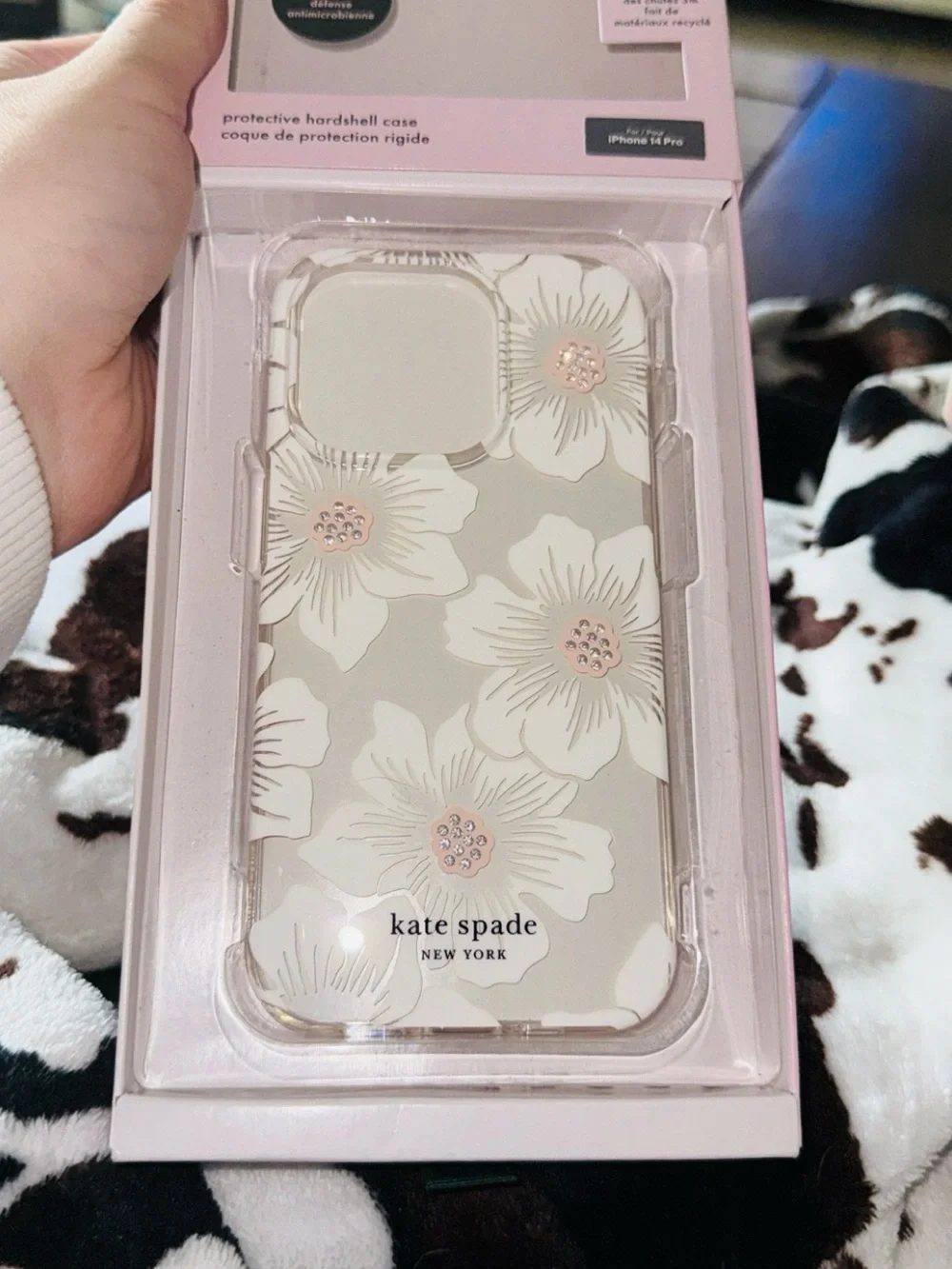 kate spade Clear Floral iPhone Case with White Flowers and Pink Centers